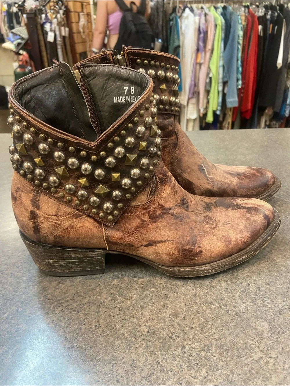 Old Gringo Copper Brown Studded Leather Ankle Boots - Women - Picture 2 of 7